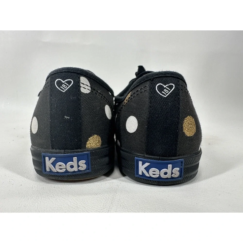 Taylor Swift Keds Black Gold Polka dots Women's Size 7.5 Shoes‎